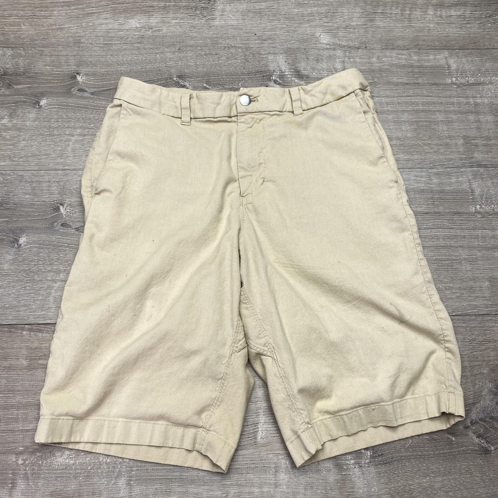 Lululemon Shorts Mens 30 Beige Canvas Chino Flat‎ Front Pockets Casual Summer